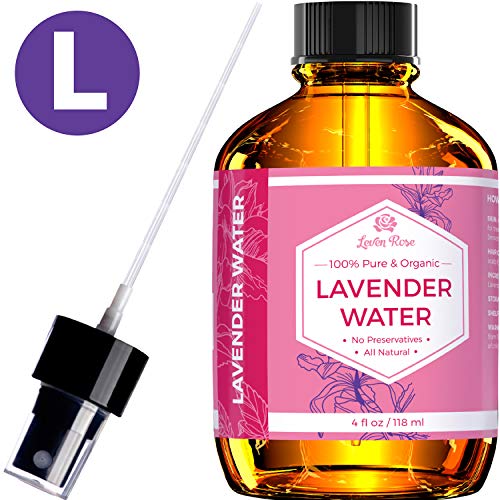 Product Cover Lavender Water Toner by Leven Rose, 100% Pure Organic Chemical Free Toner for Skin, Hair and Face 4 oz