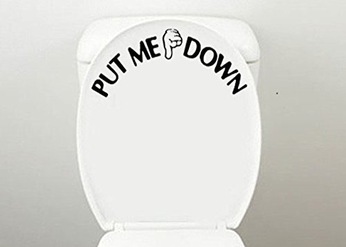 Product Cover Toilet Seat Decal Funny Reminder Decoration Bathroom Sticker ,PUT ME DOWN by SuperM