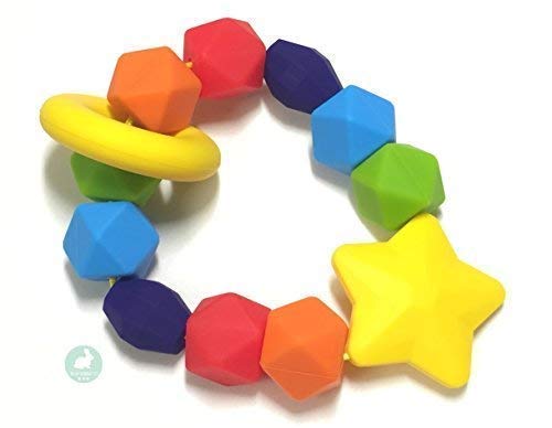 Product Cover Baby Teether | BPA-Free Silicone Teething Ring & Sensory Chew Toy to Soothe, Relieve & Improve Infant Tooth Development | Great for 3+ Month Newborns Made with Food Grade Silicone