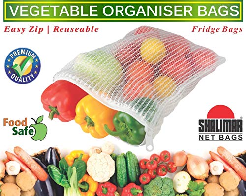 Product Cover Shalimar Vegetable Organiser Reusable Fridge Bags Net Bags White