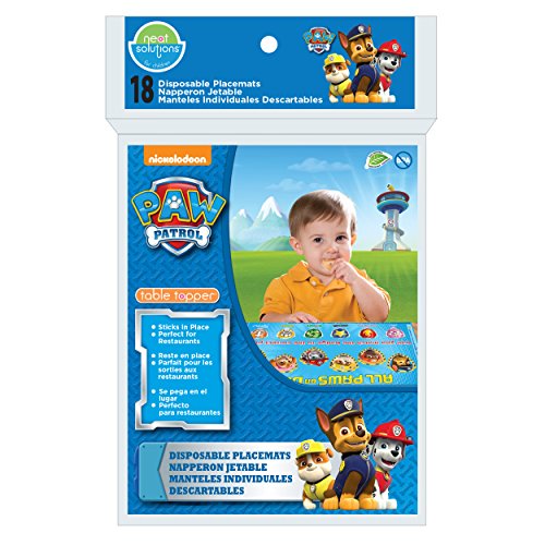 Product Cover Neat Solutions Paw Patrol Table Topper Disposable Stick-on Placemats in Reusable Package, 12