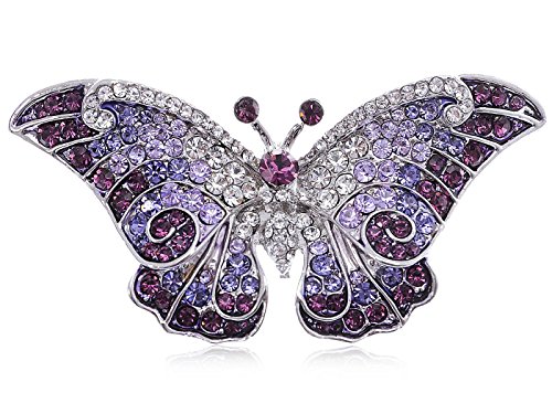 Product Cover ALILANG Empress Monarch Winged Butterfly Swarovski Crystal Rhinestone Brooch Pin
