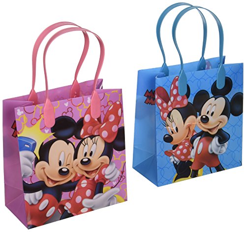 Product Cover Disney Mickey and Minnie Mouse Character 12 Premium Quality Party Favor Reusable Goodie Small Gift Bags