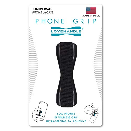 Product Cover LOVEHANDLE Universal Grip For Smartphone and Mini Tablet - BLACK Elastic Strap with Black Base