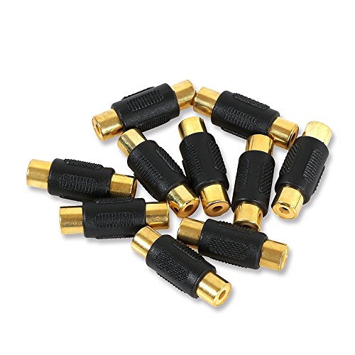 Product Cover Electop 10 Pack Audio Video Gold RCA Female to Female Coupler Adapter