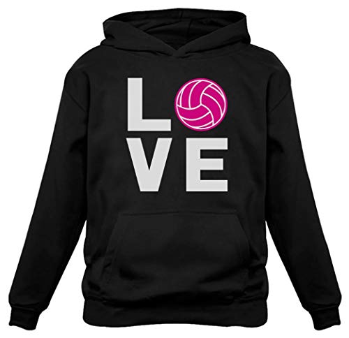 Product Cover Love Volleyball Gift for Volleyball Lovers Players Women Hoodie Small Black