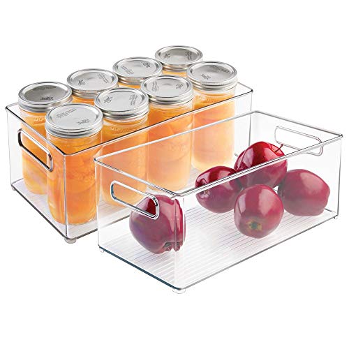 Product Cover mDesign Deep Plastic Kitchen Storage Organizer Container Bin with Handles for Pantry, Cabinets, Shelves, Refrigerator, Freezer - BPA Free - 14.5
