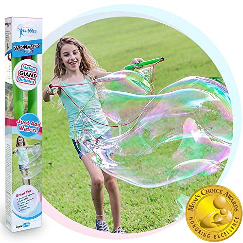 Product Cover WOWMAZING Giant Bubble Wands Kit: (3-Piece Set) | Incl. Wand, Big Bubble Concentrate and Tips & Trick Booklet | Outdoor Toy for Kids, Boys, Girls | Bubbles Made in The USA (Kit)