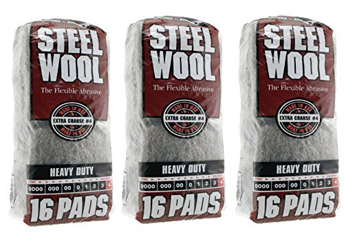 Product Cover Homax Products 106607-06 - 3PACK 4 Steel Wool Extra Coarse 16 Pads - 3 Pack (48 Pads)
