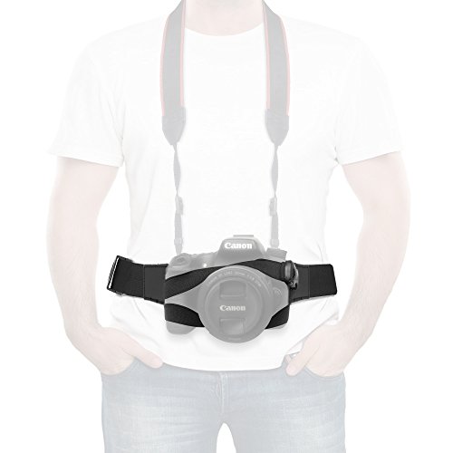 Product Cover Anwenk Camera Strap Belt Chest Harness Strap Adjustable Quick Release Camera Fasten Belt Strap w/Buckle Quick Save Waist Strap for DSRL Canon Nikon Sony Pentax Panasonic Lens Case-Black