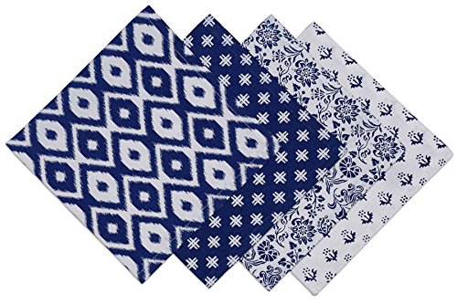 Product Cover DII COSD35138 100% Cotton Cloth, Dinner Napkins, For Basic Everyday Use, Banquets, Weddings, Events, or Family Gatherings, Indigo Prints