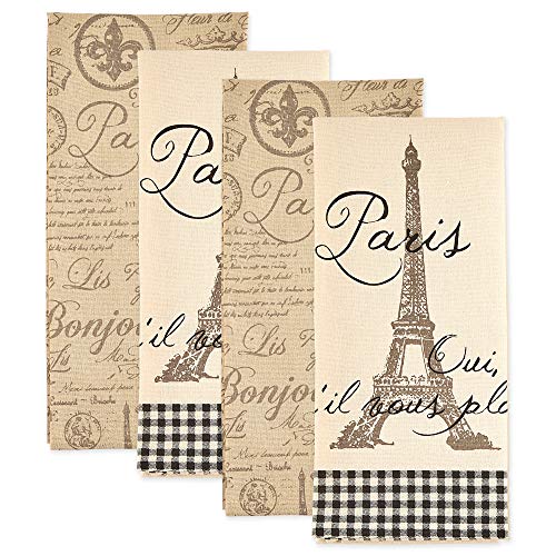 Product Cover DII Cotton Dish, Decorative Oversized Towels, Perfect for Every Day Home Kitchen, Holidays and Housewarming Gifts Paris, 18x28, Dishtowel S/4