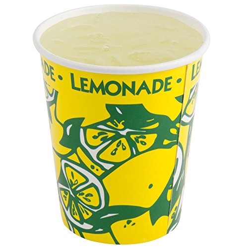 Product Cover Perfect Stix LCL16-50 Squat Paper Lemonade Cup with Lids, 16 oz. (Pack 50 Cups, Straws and Lids) (Pack of 50)
