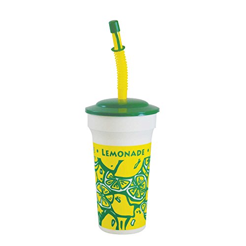 Product Cover Perfect Stix Souvenir16-10 Tall Souvenir Cup with Lids and Bendable Straws, 16 oz. (Pack of 10 Cups, Straws and Lids) (Pack of 10)