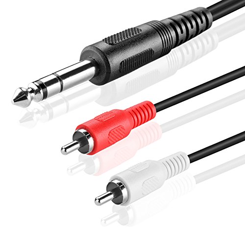 Product Cover TNP Premium 1/4 Inch TRS to Dual RCA Audio Cable (6FT) - Male 6.35mm 1/4