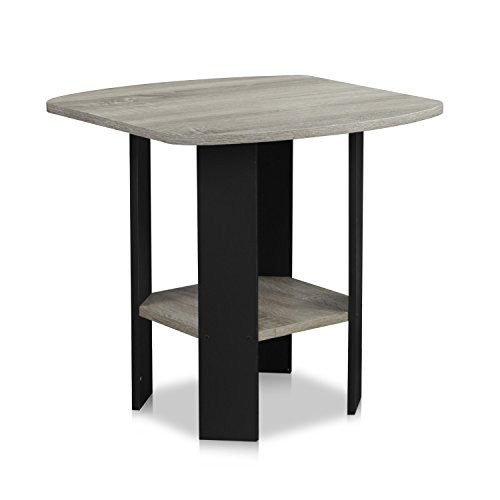 Product Cover FURINNO Simple Design End/SideTable, 1-Pack, French Oak Grey/Black