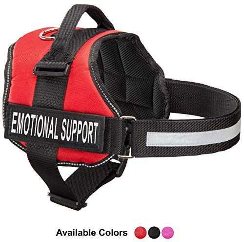 Product Cover Emotional Support Dog Vest Harness With Reflective Straps, Interchangeable Patches, & Top Mount Handle | ESA Dog Vest in 7 Adjustable Sizes | Heavy Duty Emotional Support Dog Harness for Working Dogs