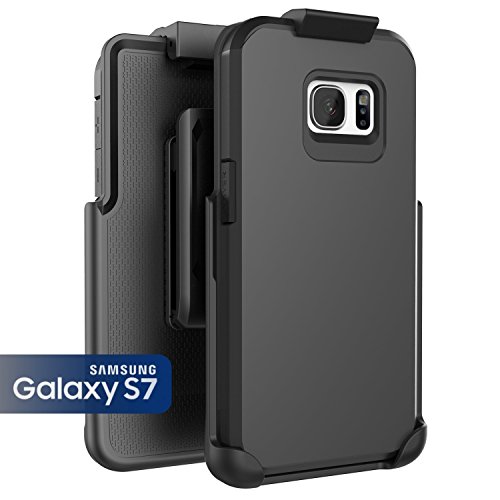 Product Cover Samsung Galaxy S7, Encased ToughSHIELD Slim Hybrid Case & Belt Clip Holster (Smooth Black)