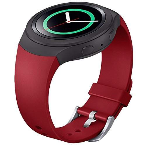 Product Cover FanTEK Band for Samsung Gear S2 - Soft Silicone Sports Style Replacement Strap Work for Samsung Gear S2 Smart Watch SM-R720 SM-R730 Version Only (Red)