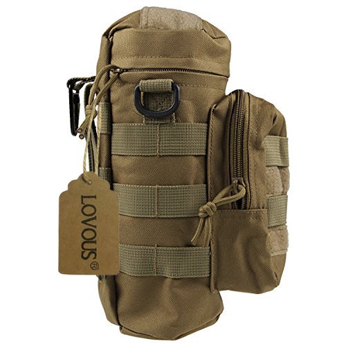 Product Cover LOVOUS Military MOLLE Tactical Travel Water Bottle Kettle Pouch Carry Bag Case for Outdoor Activities (Coyote Tan)
