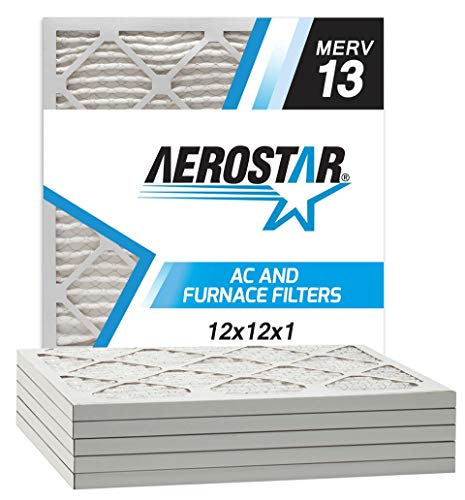 Product Cover Aerostar 12x12x1 MERV 13 Pleated Air Filter, Made in the USA, 6-Pack