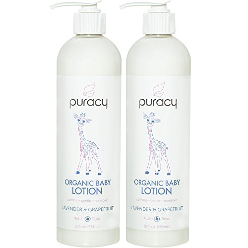 Product Cover Puracy Organic Baby Lotion, Calming Natural Lavender & Grapefruit Moisturizer, 12 Ounce (2-Pack)