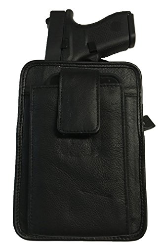 Product Cover Black Leather Concealment Gun Holster Fits Glock 42 and Holds Iphone 6 All-in-one