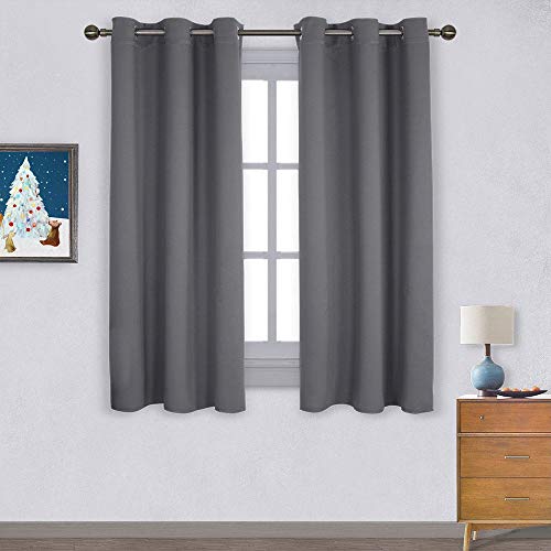 Product Cover NICETOWN Thermal Insulated Grommet Blackout Curtains for Bedroom (2 Panels, W42 x L63 -Inch,Grey)