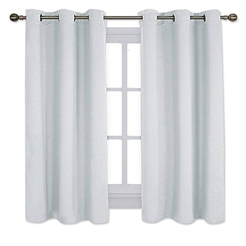 Product Cover NICETOWN Window Treatment Thermal Insulated Grommet Room Darkening Curtains Drapes for Bedroom(2 Panels,42 by 63,Platinum-Greyish White)