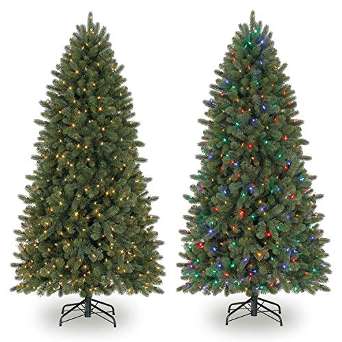 Product Cover Evergreen Classics 6.5 Feet Pre-Lit Vermont Spruce Artificial Christmas Tree, Remote-Controlled Color-Changing LED lights