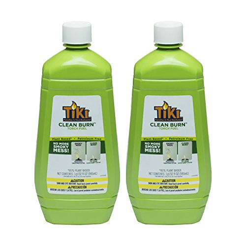 Product Cover Tiki Brand Clean Burn Torch Fuel, No More Smoky Mess, (2) 32 Ounce Bottles
