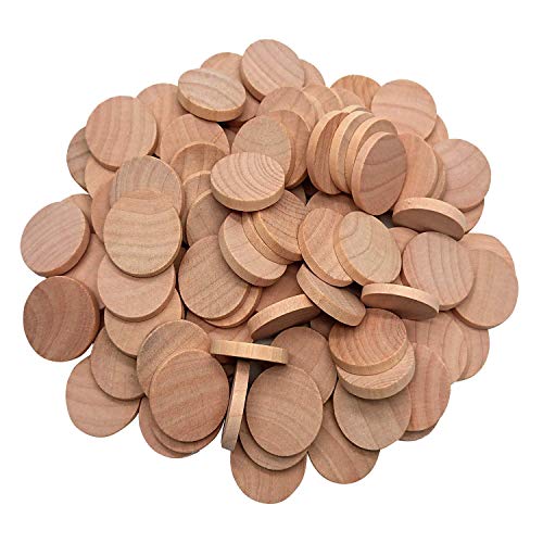 Product Cover Axe Sickle Natural Wood Slices 1 inch Unfinished Round Wood 120 pcs These Round Wood Coins for Arts & Crafts Projects, Board Game Pieces, Ornaments, The Limitations are Endless 120 per Pack.