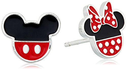 Product Cover Disney Sterling Silver Mickey and Minnie Mouse Enamel Stud Earrings