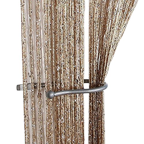 Product Cover ZiDeTang Dense Glitter Flat String Door Curtain Divider Tassel Panel Color Champagne