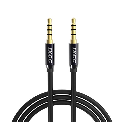 Product Cover iXCC 6Ft TRRS Male to Male 3.5mm Audio Cable, Universal 4-Conductor Auxiliary Stereo Cable Cord for 3.5mm-Enabled Devices(Microphone Compatible)