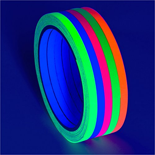 Product Cover 5-Pack UV Blacklight Reactive Fluorescent/Neon Party Tape (.25 in x 30 ft - Narrow)