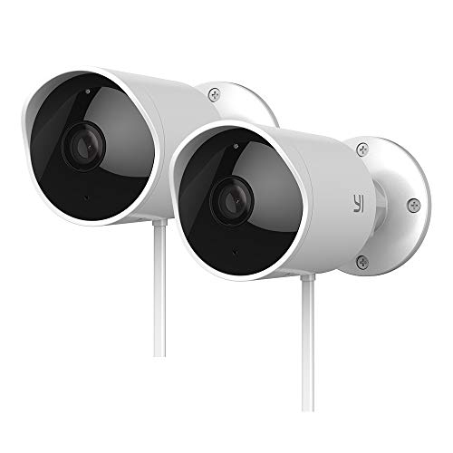 Product Cover YI Outdoor Security Camera 2pc, 1080P 2.4G Wi-Fi IP Waterproof Night Vision Surveillance System with 24/7 Emergency Response, Motion Detection, Activity Alert, Deterrent Alarm, Works with Alexa