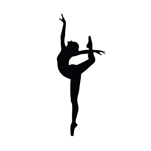 Product Cover DNVEN Physical Training Dancing Girls Silhouette Removable Vinyl Wall Decal Home Décor for Dance Rooms Girls Rooms Black 22 inches x 58 inches