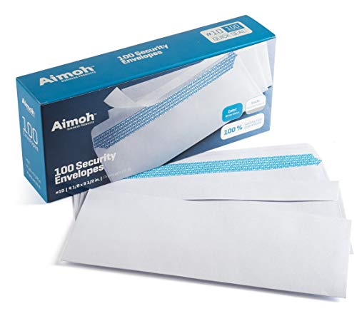 Product Cover #10 Security Tinted Self-Seal Envelopes - No Window, Size 4-1/8 X 9-1/2 Inches - White - 24 LB - 100 Count (34100)