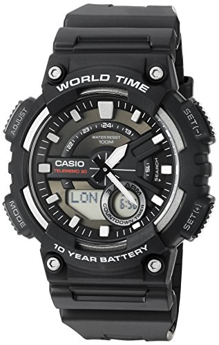 Product Cover Casio Men's Sports Quartz Watch with Resin Strap, Black, 28.6 (Model: AEQ110W-1AV)