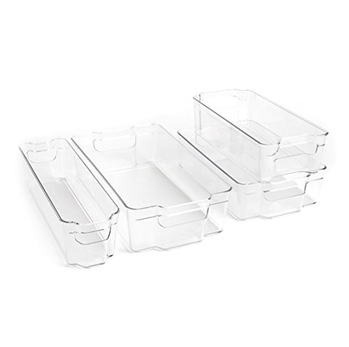 Product Cover Dial Industries Refrigerator Organizer Stackable Bins, Set of 4, Assorted