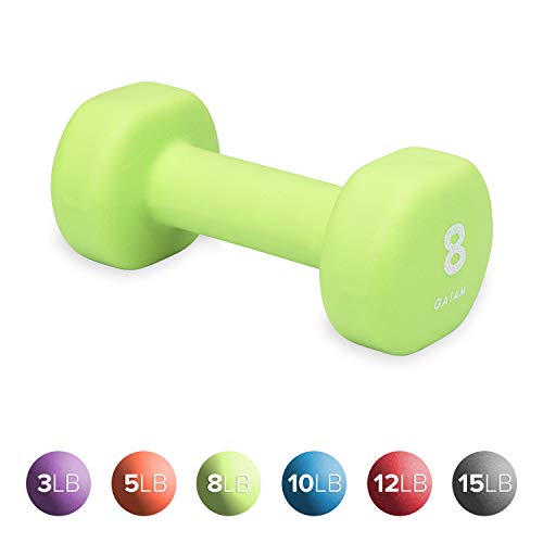 Product Cover Gaiam Neoprene Dumbbell Hand Weight, Green, 8 lb (Sold as Single Dumbbell)