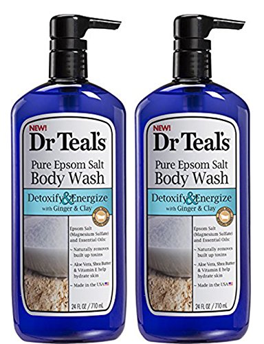 Product Cover Dr.Teals Pure Epsom Salt Body Wash Detoxify and Energize - Set of 2 with Ginger and Clay