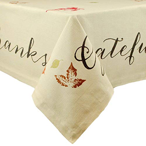 Product Cover DII 100% Cotton, Machine Washable, Printed Kitchen Tablecloth For Dinner Parties, Fall, Holidays & Thanksgiving - 60x84
