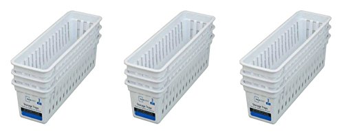 Product Cover Slim Plastic kitchen Storage Organization Trays Baskets in White Set of 9