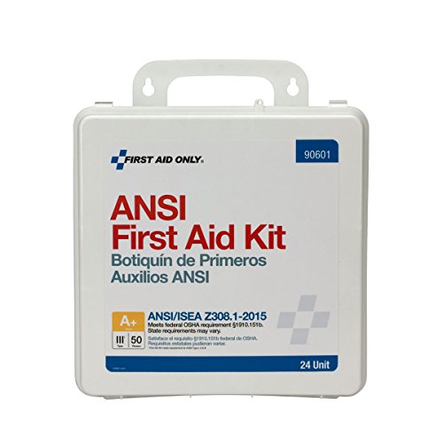 Product Cover First Aid Only 90601 24 Unit ANSI A+ First Aid Kit, Plastic, Weatherproof