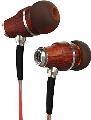 Product Cover Symphonized NRG 3.0 Earbuds in-Ear Headphones, Wood Noise-isolating Earphones with Microphone & Volume Control (Crimson Red & Hazy Gray)