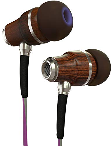 Product Cover Symphonized NRG 3.0 Wood Earbuds, in-Ear Noise-isolating Headphones, Earphones with Mic & Volume Control (Resilient Purple & Hazy Gray)