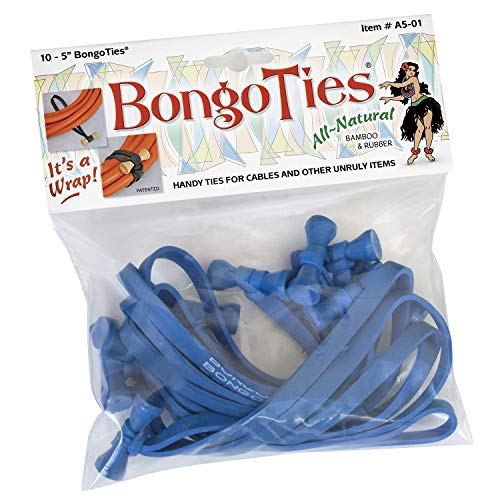 Product Cover BongoTies ALL BLUE Bongo Ties A5-01-B ~ 10 Pack ~ Handy Ties For Cables and Other Unruly Items
