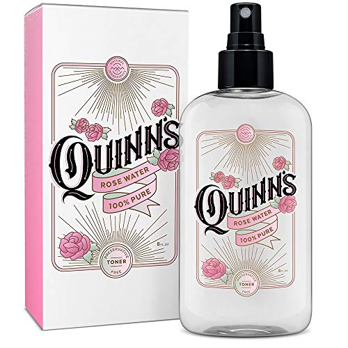 Product Cover Quinn's Rose Water Spray. Facial Toner Mist with Pure Rosewater. Alcohol Free Moisturizer and Skincare for Face, Hair and more. 8 ounce.